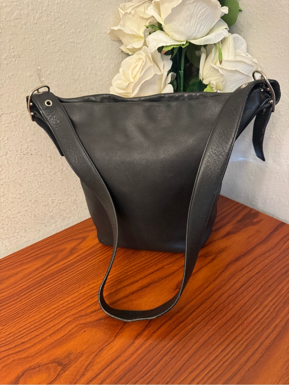 Coach Black Leather Hobo Shoulder Bag